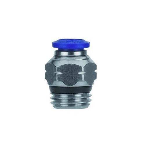 AIGNEP® XAF-87000-02-02 Push to Connect Fitting, Straight, 1/8 in Nominal, Male Tube x Swift-Fit Universal, Nickel Plated Brass